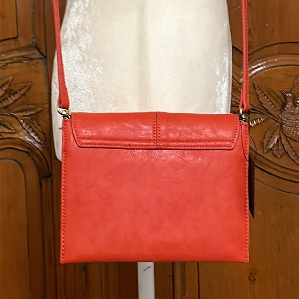 NEW I.N.C. Concepts Cross Body or Clutch Bag in Deep Coral Color